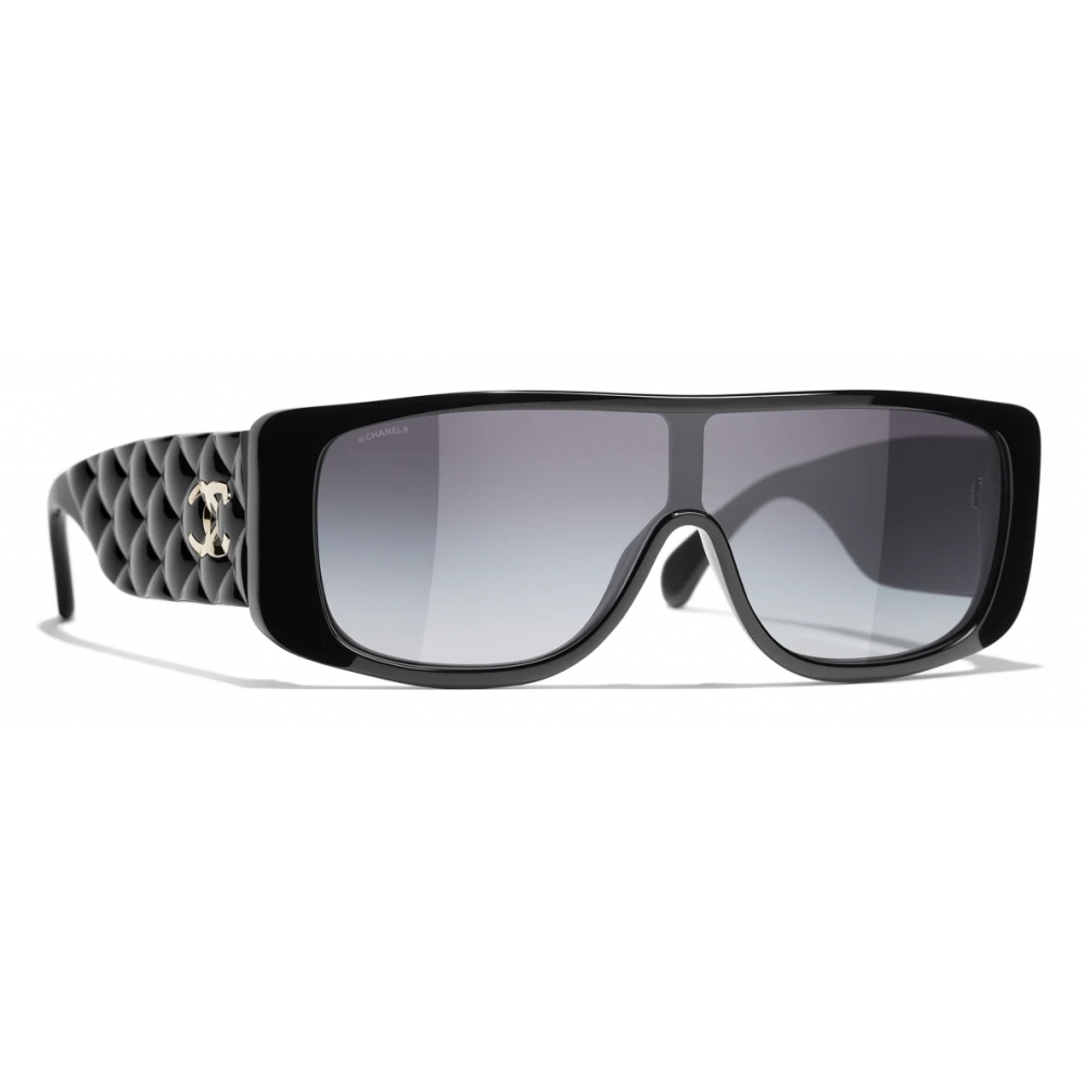 CHANEL Chanel Shield sunglasses black×black smoke lens 4031 with