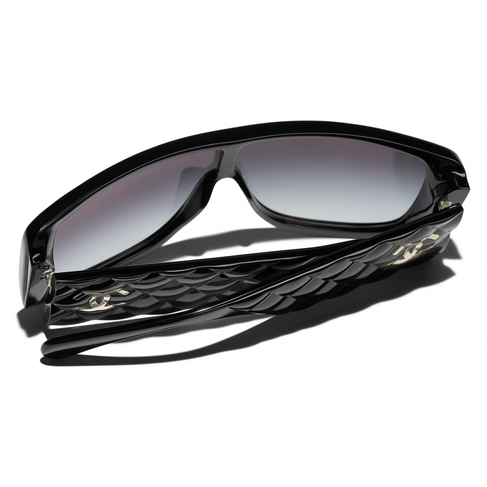 Chanel - Shield Sunglasses - Black Gray - Chanel Eyewear - Avvenice