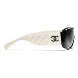 Chanel - Occhiali da Sole a Maschera - Bianco Nero Grigio - Chanel Eyewear