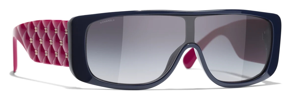 Chanel - Shield Sunglasses - Pink Blue Gray - Chanel Eyewear - Avvenice