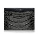 Ammoment - Caiman in Degrade Coal New Age - Leather Credit Card Holder