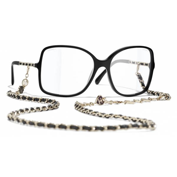 Chanel - Square Sunglasses - Black Gold Blue - Chanel Eyewear