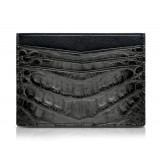 Ammoment - Caiman in Degrade Coal New Age - Leather Credit Card Holder