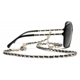 Chanel - Square Sunglasses - Black Gold Gray - Chanel Eyewear
