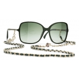 Chanel - Occhiali da Sole Quadrati - Verde Oro - Chanel Eyewear