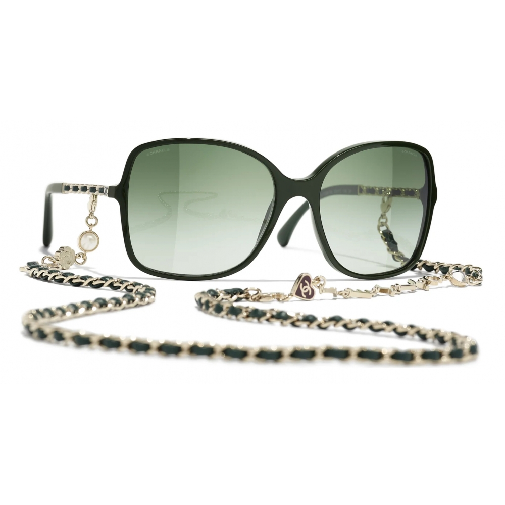 Chanel - Square Sunglasses - Green Gold - Chanel Eyewear - Avvenice