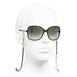 Chanel - Occhiali da Sole Quadrati - Verde Oro - Chanel Eyewear