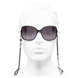Chanel - Square Sunglasses - Burgundy Dark Silver Purple - Chanel Eyewear