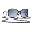 Chanel - Square Sunglasses - Blue Dark Silver - Chanel Eyewear