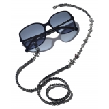 Chanel - Occhiali da Sole Quadrati - Blu Argento Scuro - Chanel Eyewear