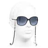 Chanel - Occhiali da Sole Quadrati - Blu Argento Scuro - Chanel Eyewear