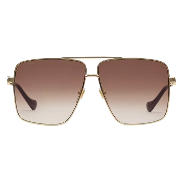 Gucci - Occhiale da Sole Navigatore - Oro Marrone - Gucci Eyewear