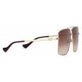 Gucci - Navigator Frame Sunglasses - Gold Brown - Gucci Eyewear