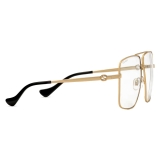 Gucci - Navigator Frame Sunglasses - Gold Light Yellow - Gucci Eyewear