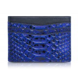 Ammoment - Python in NYX Blue - Leather Credit Card Holder