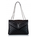 Yves Saint Laurent Vintage - LouLou Leather Shoulder Bag - Black - Leather Handbag - Luxury High Quality