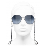 Chanel - Square Sunglasses - Dark Silver Blue - Chanel Eyewear