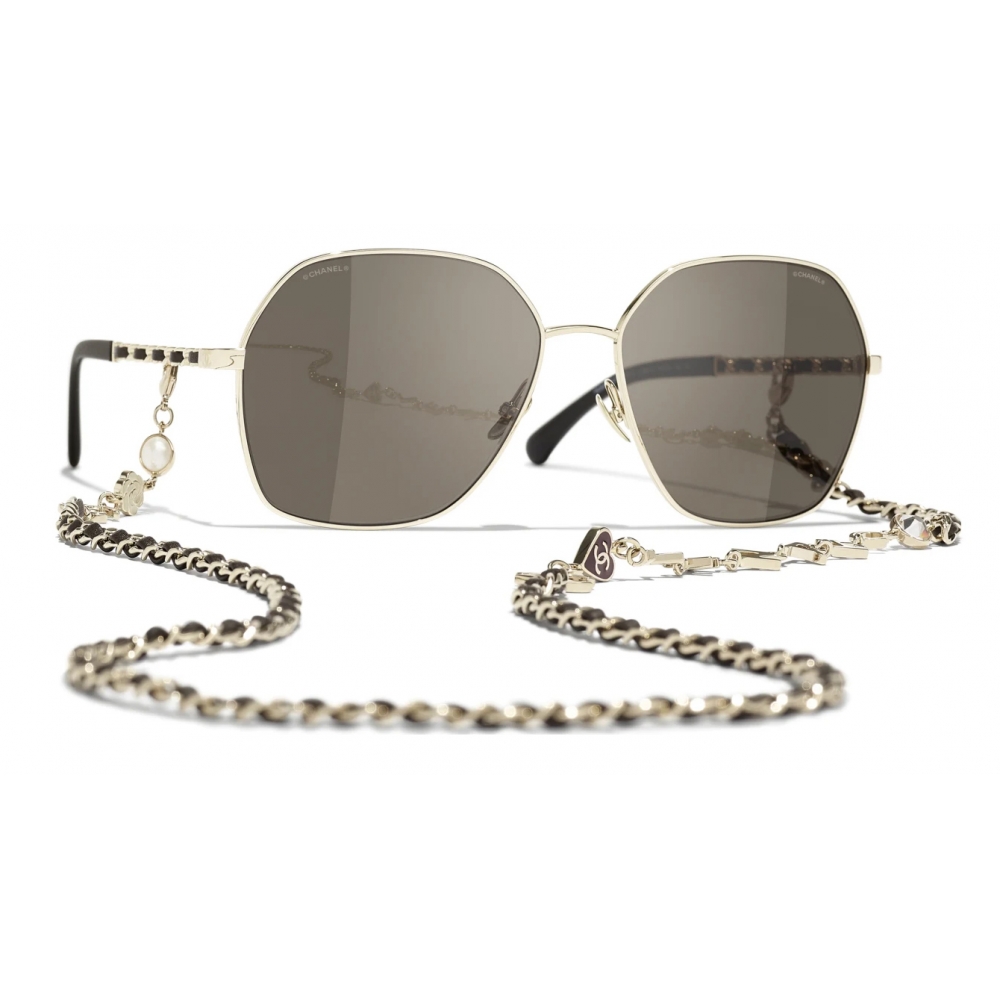 Chanel - Square Sunglasses - Black Gold Transparent - Chanel Eyewear -  Avvenice