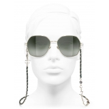 Chanel - Occhiali da Sole Quadrati - Oro Verde - Chanel Eyewear