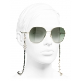 Chanel - Square Sunglasses - Gold Green - Chanel Eyewear