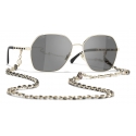 Chanel - Square Sunglasses - Gold Black Grey - Chanel Eyewear