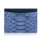 Ammoment - Python in Pomice Blue - Leather Credit Card Holder