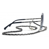 Chanel - Occhiali da Sole a Farfalla - Argento Scuro Blu - Chanel Eyewear