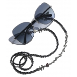 Chanel - Occhiali da Sole a Farfalla - Argento Scuro Blu - Chanel Eyewear