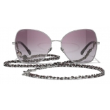 Chanel - Butterfly Sunglasses - Dark Silver Burgundy - Chanel Eyewear