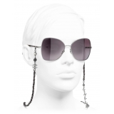 Chanel - Butterfly Sunglasses - Dark Silver Burgundy - Chanel Eyewear