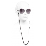 Chanel - Butterfly Sunglasses - Dark Silver Burgundy - Chanel Eyewear