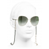 Chanel - Occhiali da Sole a Farfalla - Oro Verde - Chanel Eyewear