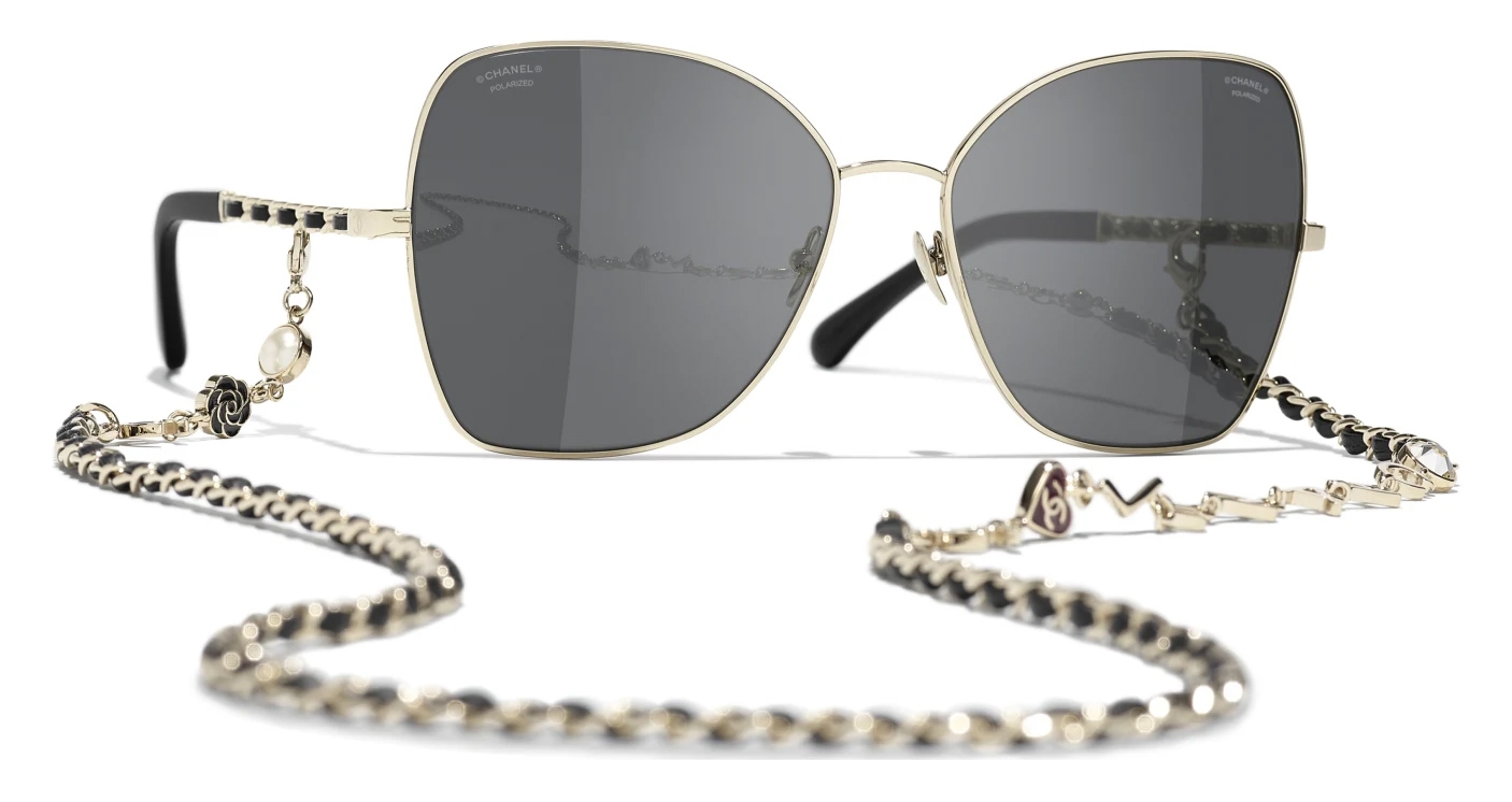 Chanel - Butterfly Sunglasses - Black Gray Polarized - Chanel Eyewear -  Avvenice