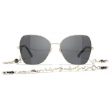 Chanel - Occhiali da Sole a Farfalla - Oro Nero Grigio - Chanel Eyewear