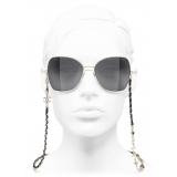 Chanel - Butterfly Sunglasses - Gold Black Grey - Chanel Eyewear