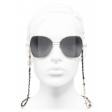 Chanel - Occhiali da Sole a Farfalla - Oro Nero Grigio - Chanel Eyewear