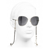 Chanel - Occhiali da Sole a Farfalla - Oro Nero Grigio - Chanel Eyewear