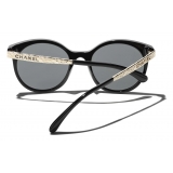 Chanel - Occhiali da Sole Pantos - Nero Oro - Chanel Eyewear