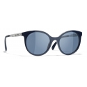 Chanel - Pantos Sunglasses - Blue Silver - Chanel Eyewear