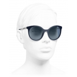 Chanel - Occhiali da Sole Pantos - Blu Argento - Chanel Eyewear
