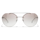 Chanel - Pilot Sunglasses - Silver Brown - Chanel Eyewear