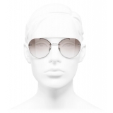 Chanel - Pilot Sunglasses - Silver Brown - Chanel Eyewear