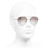 Chanel - Pilot Sunglasses - Silver Brown - Chanel Eyewear