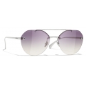 Chanel - Pilot Sunglasses - Silver Purple - Chanel Eyewear