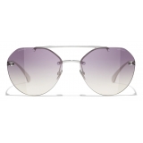 Chanel - Pilot Sunglasses - Silver Purple - Chanel Eyewear
