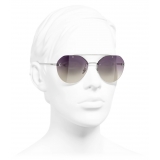 Chanel - Pilot Sunglasses - Silver Purple - Chanel Eyewear