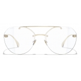 Chanel - Occhiali da Sole Pilota - Oro Trasparente - Chanel Eyewear