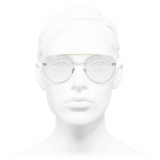 Chanel - Pilot Sunglasses - Gold Transparent - Chanel Eyewear