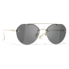 Chanel - Occhiali da Sole Pilota - Oro Grigio - Chanel Eyewear