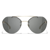 Chanel - Occhiali da Sole Pilota - Oro Grigio - Chanel Eyewear